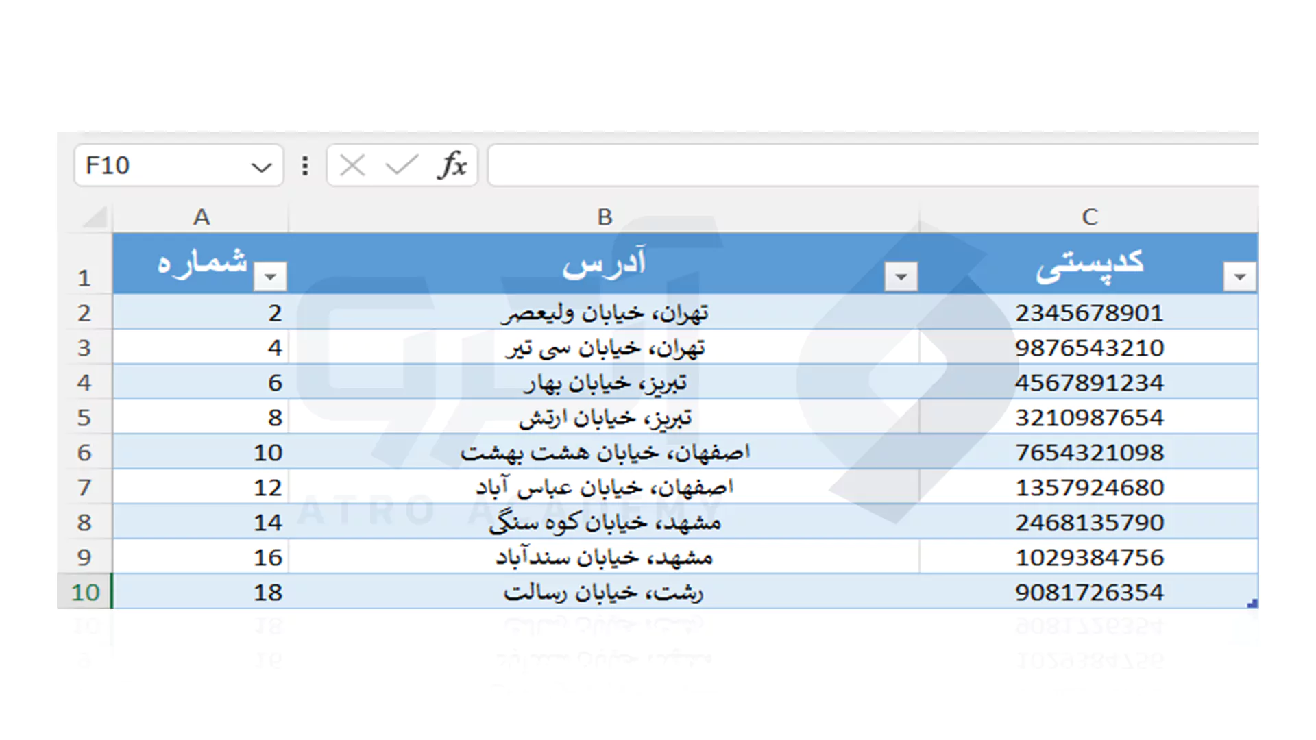 نحوه سفارشی سازی ردیف در اکسل